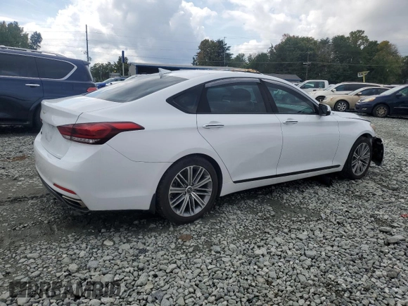 2018 Genesis G80 3.8L with VIN KMHGN4JE4JU238537, listed as a Copart auction lot 73044464 with 45,239 mi miles and Salvage Title. Bid and sale history available at carsss.com. Image 3.
