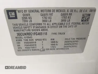 2015 Chevrolet Silverado 1500 LT with VIN 3GCUKREC1FG465118, listed as a IAAI auction lot 41864753 with 290,367 mi miles. Bid and sale history available at carsss.com. Image 9.