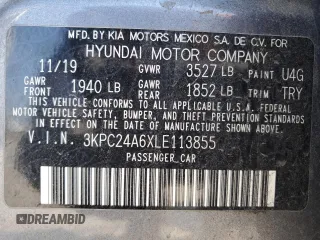 2020 Hyundai Accent SE with VIN 3KPC24A6XLE113855, listed as a Copart auction lot 43426135 with 118,399 mi miles and Salvage Title. Bid and sale history available at carsss.com. Image 13.