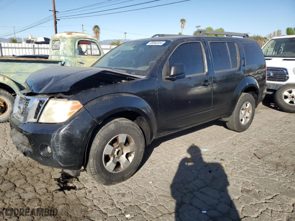 2012 Nissan Pathfinder LE with VIN 5N1AR1NN8CC633882, listed as a Copart auction lot 85560354 with 244,081 mi miles and Salvage Title. Bid and sale history available at carsss.com. Image 1.