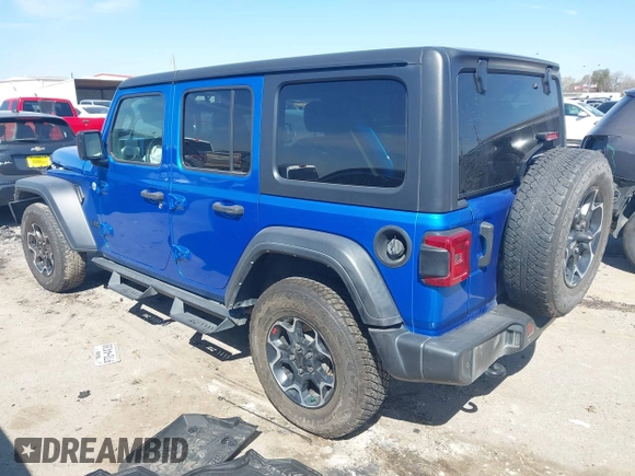 2021 Jeep Wrangler Unlimited Willys with VIN 1C4HJXDN0MW737796, listed as a IAAI auction lot 41733946 with 44,281 mi miles and . Bid and sale history available at DreamBid. Image 3.