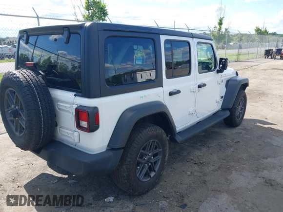 2024 Jeep Wrangler Sport S with VIN 1C4PJXDNXRW108968, listed as a IAAI auction lot 42326607 with 44,259 mi miles and . Bid and sale history available at DreamBid. Image 4.