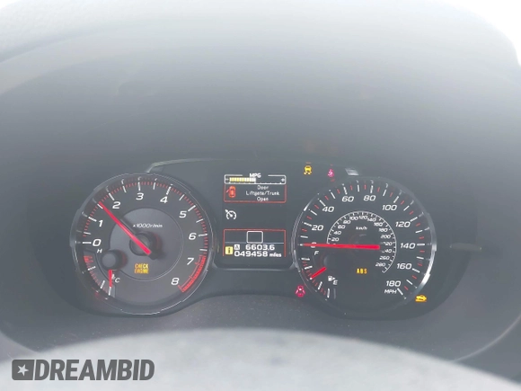 2020 Subaru WRX with VIN JF1VA1A63L9819201, listed as a IAAI auction lot 41958104 with 49,458 mi miles and . Bid and sale history available at DreamBid. Image 7.