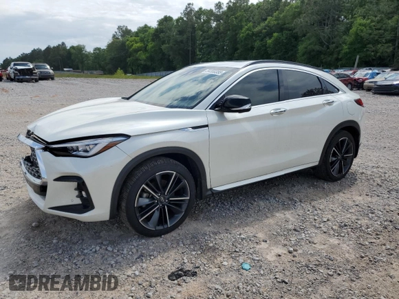 2022 Infiniti QX55 Essential with VIN 3PCAJ5K36NF112610, listed as a Copart auction lot 54300355 with 44,406 mi miles and Clean Title. Bid and sale history available at DreamBid. Image 1.