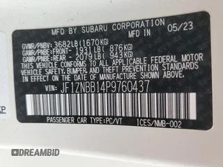 2023 Toyota GR86 with VIN JF1ZNBB14P9760437, listed as a Copart auction lot 70771704 with 13,147 mi miles and Salvage Title. Bid and sale history available at carsss.com. Image 13.