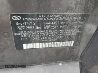 2016 Hyundai Sonata SE with VIN 5NPE24AF0GH350025, listed as a Copart auction lot 64948035 with 136,749 mi miles and Clean title. Bid and sale history available at DreamBid. Image 12.
