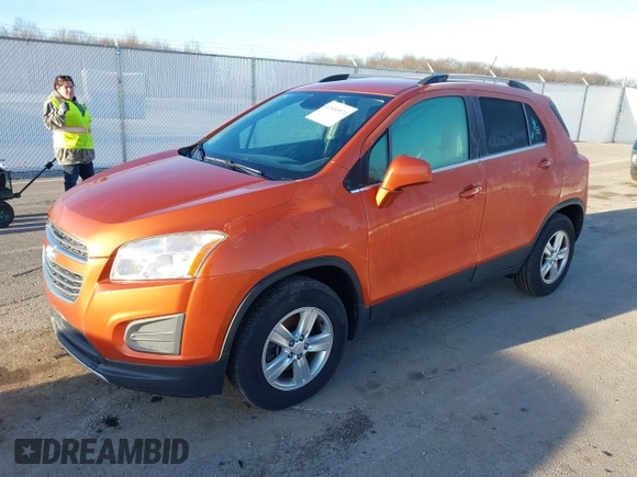 2015 Chevrolet Trax LT with VIN KL7CJRSB8FB152230, listed as a IAAI auction lot 41850974 with 144,490 mi miles and . Bid and sale history available at DreamBid. Image 2.
