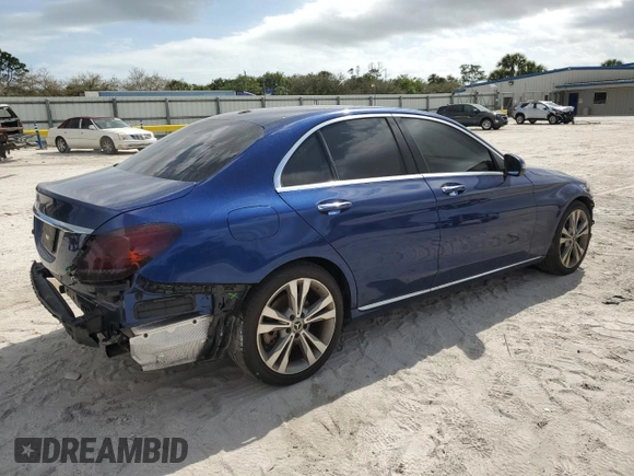 2019 Mercedes-Benz C 300 with VIN 55SWF8DB2KU295639, listed as a Copart auction lot 44784485 with 57,626 mi miles and Salvage Title. Bid and sale history available at DreamBid. Image 3.