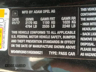 2017 Buick Cascada Premium с VIN W04WH3N51HG086621, выставлен на аукционе IAAI как лот 42565318 с пробегом 69 700 миль миль и . История ставок и продаж доступна на DreamBid. Изображение 9.