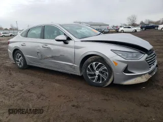 2023 Hyundai Sonata Hybrid Blue with VIN KMHL24JJ6PA080362, listed as a Copart auction lot 47730355 with 17,127 mi miles and Salvage Title. Bid and sale history available at carsss.com. Image 4.