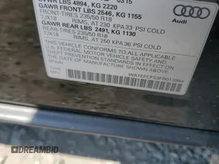 2015 Audi Q3 Premium Plus with VIN WA1EFCFS3FR013984, listed as a Copart auction lot 58785965 with 172,930 mi miles and Salvage title. Bid and sale history available at DreamBid. Image 13.