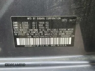 2017 Subaru Impreza с VIN 4S3GTAA63H3747312, выставлен на аукционе Copart как лот 78708624 с пробегом 72 839 миль миль и Списание • Salvage title. История ставок и продаж доступна на DreamBid. Изображение 13.