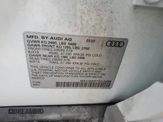 2023 Audi Q5 S line Prestige z VIN WA1FAAFY1P2124068, wystawiony jako Copart lot #60449165 z przebiegiem 19 763 mil mil oraz Szkoda całkowita • Salvage title. Historia ofert i sprzedaży dostępna na DreamBid. Obrazek 13.