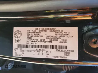 2023 Ford F-350 XL с VIN 1FT8W3BM0PED88315, выставлен на аукционе Copart как лот 57385935 с пробегом 39 672 миль миль и На запчасти • Non repairable. История ставок и продаж доступна на DreamBid. Изображение 12.