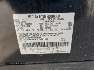 2015 Ford Utility Police Interceptor with VIN 1FM5K8AR3FGC41199, listed as a Copart auction lot 77938984 with 154,996 mi miles and Salvage Title. Bid and sale history available at carsss.com. Image 13.