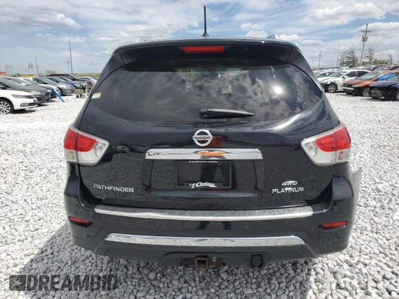 2014 Nissan Pathfinder Platinum with VIN 5N1AR2MM4EC642497, listed as a Copart auction lot 52933525 with 102,388 mi miles and Clean title. Bid and sale history available at DreamBid. Image 6.