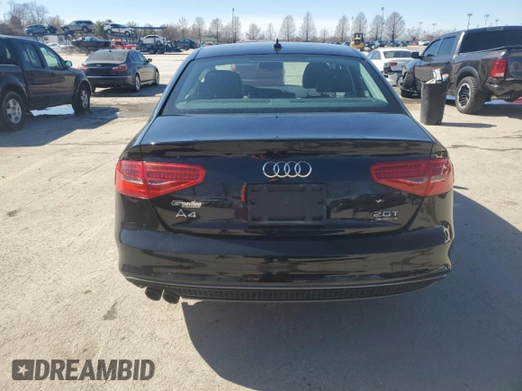 2015 Audi A4 Premium Plus with VIN WAUFFAFL5FN024562, listed as a Copart auction lot 48058595 with 0 mi miles and Salvage Title. Bid and sale history available at carsss.com. Image 6.