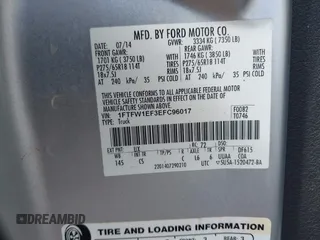 2014 Ford F-150 XL with VIN 1FTFW1EF3EFC96017, listed as a IAAI auction lot 41828150 with 113,599 mi miles. Bid and sale history available at carsss.com. Image 9.