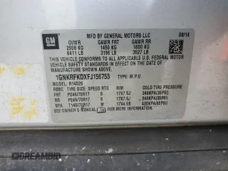2015 Chevrolet Traverse LS z VIN 1GNKRFKDXFJ156753, wystawiony jako Copart lot #54516265 z przebiegiem 151 487 mil mil oraz Szkoda całkowita • Salvage title. Historia ofert i sprzedaży dostępna na DreamBid. Obrazek 13.