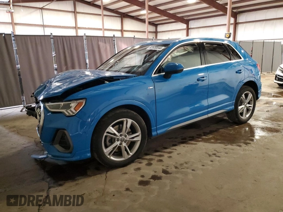 2020 Audi Q3 S line Prestige with VIN WA1FECF31L1030180, listed as a Copart auction lot 82638544 with 41,440 mi miles and Salvage Title. Bid and sale history available at carsss.com. Image 1.