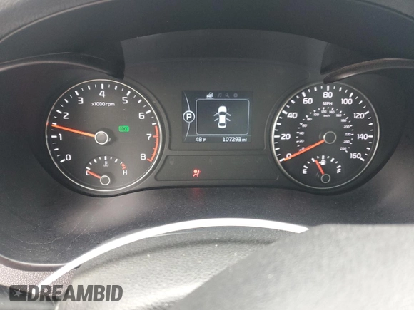 2018 Kia Optima LX with VIN 5XXGT4L3XJG261199, listed as a Copart auction lot 48637255 with 107,293 mi miles and Salvage Title. Bid and sale history available at carsss.com. Image 9.