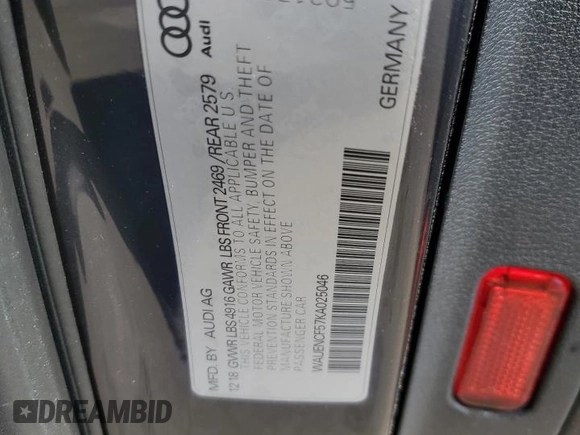 2019 Audi A5 Sportback Premium Plus z VIN WAUENCF57KA025046, wystawiony jako Copart lot #46602465 z przebiegiem 33 715 mil mil oraz Szkoda całkowita • Salvage title. Historia ofert i sprzedaży dostępna na DreamBid. Obrazek 12.
