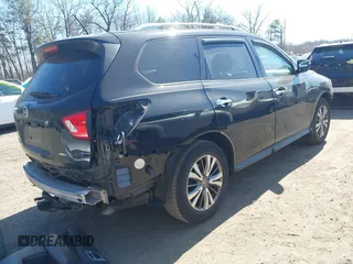 2018 Nissan Pathfinder S with VIN 5N1DR2MM0JC664021, listed as a IAAI auction lot 41741100 with 106,786 mi miles and . Bid and sale history available at DreamBid. Image 4.