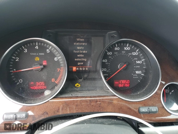 2004 Audi A8 с VIN WAUML44E84N009234, выставлен на аукционе Copart как лот 57684295 с пробегом 162 192 миль миль и Списание • Salvage title. История ставок и продаж доступна на DreamBid. Изображение 9.
