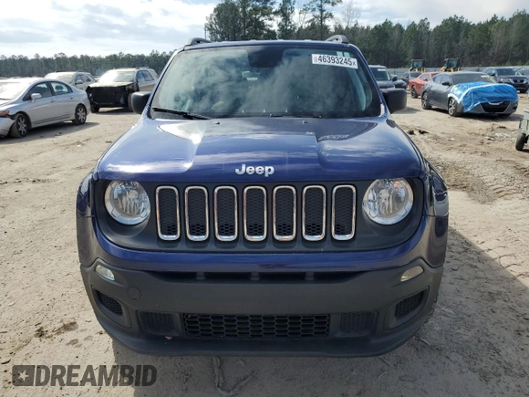 2018 Jeep Renegade Sport with VIN ZACCJBAB8JPJ44121, listed as a Copart auction lot 46393245 with 85,293 mi miles and Salvage title. Bid and sale history available at DreamBid. Image 5.