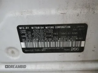 2017 Mitsubishi Outlander SE with VIN JA4AD3A32HZ066716, listed as a Copart auction lot 58435645 with 133,889 mi miles and Salvage title. Bid and sale history available at DreamBid. Image 14.