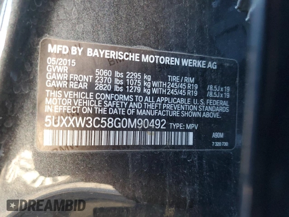 2016 BMW X4 xDrive28i z VIN 5UXXW3C58G0M90492, wystawiony jako Copart lot #87219454 z przebiegiem 129 335 mil mil oraz Szkoda całkowita • Salvage title. Historia ofert i sprzedaży dostępna na DreamBid. Obrazek 13.
