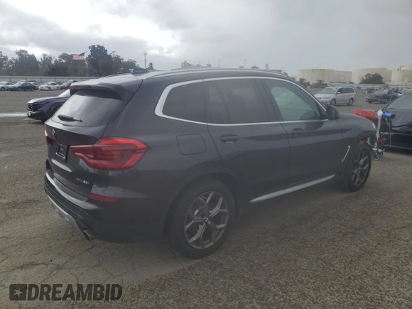 2021 BMW X3 xDrive30i with VIN 5UXTY5C09M9E29882, listed as a Copart auction lot 51461695 with 43,807 mi miles and Salvage Title. Bid and sale history available at DreamBid. Image 3.