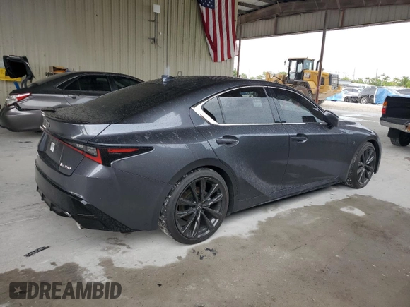 2024 Lexus IS 350 F Sport with VIN JTHBZ1B24R5076452, listed as a Copart auction lot 52170415 with 15,232 mi miles and Salvage title. Bid and sale history available at DreamBid. Image 3.