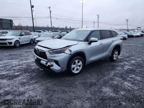 2021 Toyota Highlander L with VIN 5TDBZRBH4MS075907, listed as a Copart auction lot 57849265 with 67,128 mi miles and Salvage title. Bid and sale history available at DreamBid. Image 1.