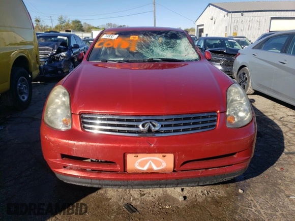 2003 Infiniti G35 w/Leather with VIN JNKCV51E73M306758, listed as a Copart auction lot 74835264 with Not Provided miles and Salvage Title. Bid and sale history available at DreamBid. Image 5.