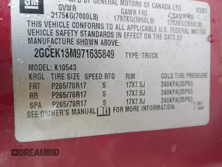 2007 Chevrolet Silverado 1500 LTZ with VIN 2GCEK13M971635849, listed as a IAAI auction lot 42108671 with 240,844 mi miles. Bid and sale history available at carsss.com. Image 9.