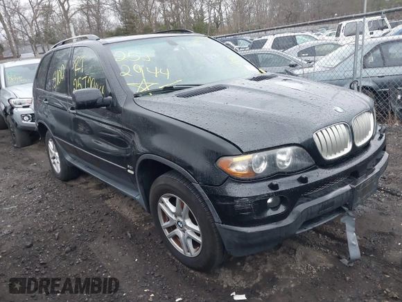 2004 BMW X5 3.0i with VIN 5UXFA13564LU31014, listed as a IAAI auction lot 41848344 with 999,999 mi miles. Bid and sale history available at carsss.com. Image 1.