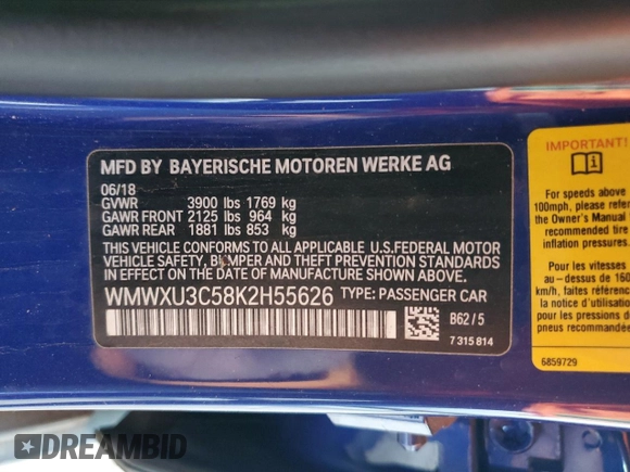 2019 MINI Hardtop 4 Door Cooper S z VIN WMWXU3C58K2H55626, wystawiony jako Copart lot #54404175 z przebiegiem 65 209 mil mil oraz Szkoda całkowita • Salvage title. Historia ofert i sprzedaży dostępna na DreamBid. Obrazek 12.
