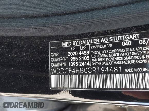 2012 Mercedes-Benz C 250 Sport z VIN WDDGF4HB0CR194481, wystawiony jako IAAI lot #42406447 z przebiegiem 133 332 mil mil oraz . Historia ofert i sprzedaży dostępna na DreamBid. Obrazek 9.