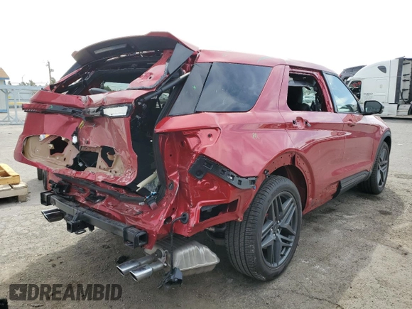 2025 Ford Explorer ST with VIN 1FMWK8GC6SGA71809, listed as a Copart auction lot 49919755 with 0 mi miles and Salvage Title. Bid and sale history available at carsss.com. Image 3.