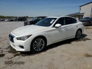 2018 Infiniti Q50 3.0t LUXE with VIN JN1EV7AP2JM353204, listed as a Copart auction lot 49973005 with 99,743 mi miles and Salvage Title. Bid and sale history available at carsss.com. Image 1.