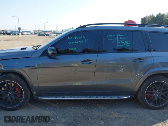 2017 Mercedes-Benz GLS 63 AMG with VIN 4JGDF7FE8HA959000, listed as a IAAI auction lot 41751659 with 120,657 mi miles and . Bid and sale history available at DreamBid. Image 14.