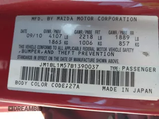 2011 Mazda 3 S Grand Touring with VIN JM1BL1M57B1390037, listed as a IAAI auction lot 42360724 with 85,066 mi miles and . Bid and sale history available at DreamBid. Image 9.
