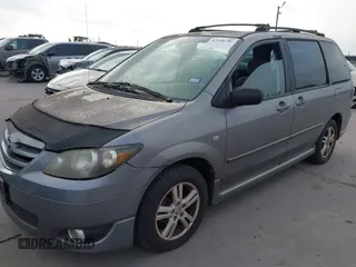 2005 Mazda MPV LX with VIN JM3LW28A550556310, listed as a IAAI auction lot 42148786 with 376,021 mi miles. Bid and sale history available at carsss.com. Image 2.