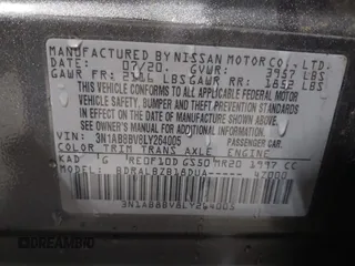 2020 Nissan Sentra S with VIN 3N1AB8BV8LY264005, listed as a IAAI auction lot 42196148 with 63,192 mi miles. Bid and sale history available at carsss.com. Image 9.