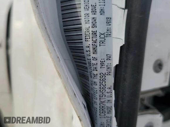 2017 Ram 1500 Tradesman with VIN 1C6RR7KT5HS625692, listed as a Copart auction lot 80113534 with 211,847 mi miles and Salvage title. Bid and sale history available at DreamBid. Image 14.