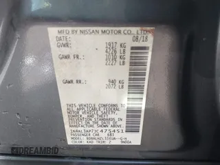 2018 Nissan Altima 2.5 SR with VIN 1N4AL3AP7JC475451, listed as a IAAI auction lot 41814760 with 38,440 mi miles. Bid and sale history available at carsss.com. Image 9.