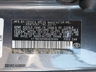 2011 Toyota Camry LE with VIN 4T1BK3EK0BU628484, listed as a IAAI auction lot 41842262 with 196,337 mi miles. Bid and sale history available at carsss.com. Image 9.