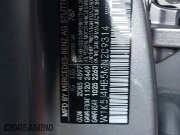 2021 Mercedes-Benz CLA with VIN W1K5J4HB5MN209314, listed as a Copart auction lot 66474182 with 17,866 mi miles. Bid and sale history available at carsss.com. Image 10.