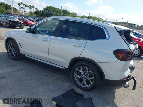 2022 BMW X3 sDrive30i with VIN 5UX43DP01N9H47620, listed as a IAAI auction lot 41321216 with 23,286 mi miles and . Bid and sale history available at DreamBid. Image 3.